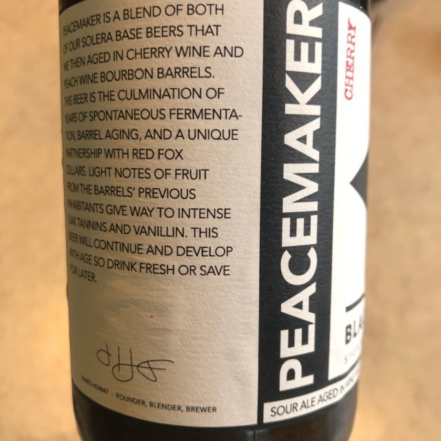 PEACEMAKER: Cherry by Black Project Spontaneous & Wild Ales