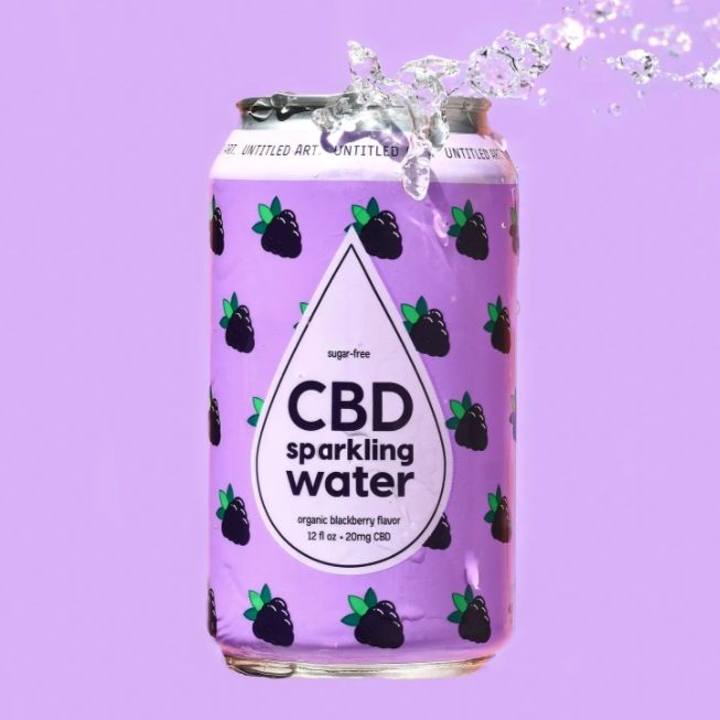 CBD Sparkling Water Organic Blackberry by Untitled Art