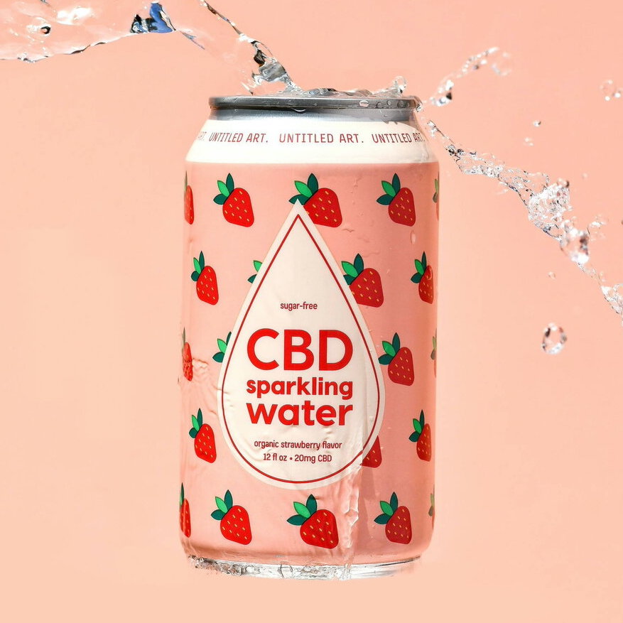 CBD Sparkling Water Organic Strawberry by Untitled Art
