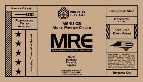 MRE: Menu 08 Maple Pumpkin Crunch by Forgotten Road Ales